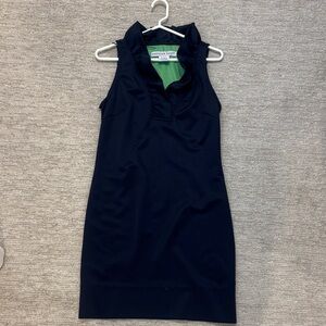 Navy Sleeveless Dress with Ruffled Collar by Gretchen Scott